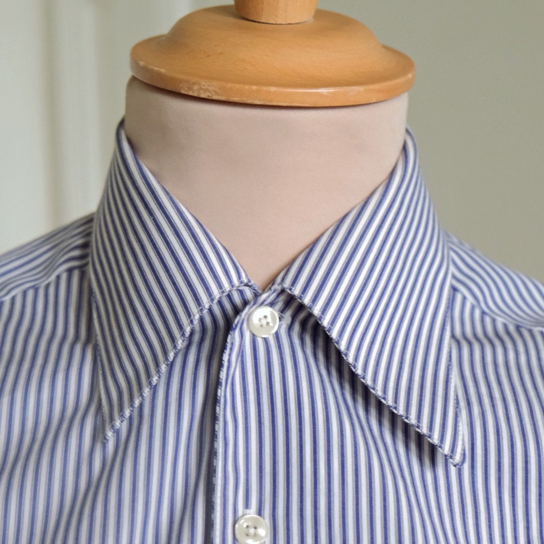 Chemise col français une pièce rayée bleu marine Somelos