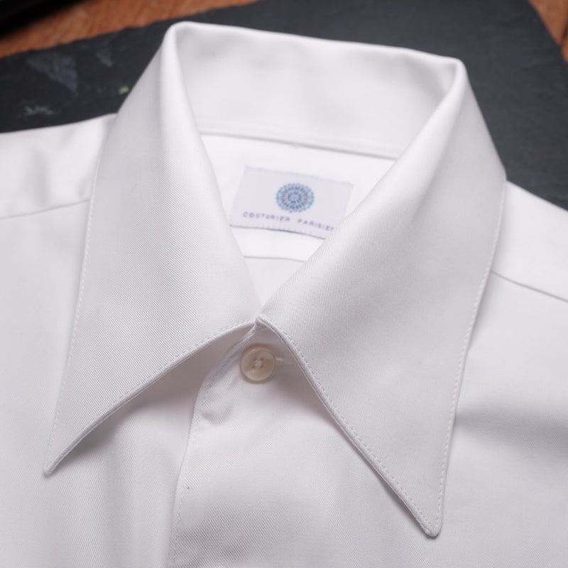 Chemise col français une pièce blanche Thomas Mason gamme Royale