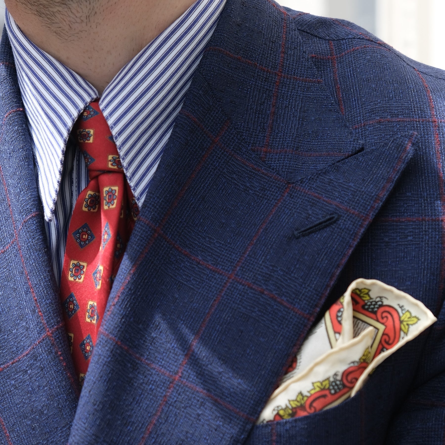 Chemise col français une pièce rayée bleu marine Somelos