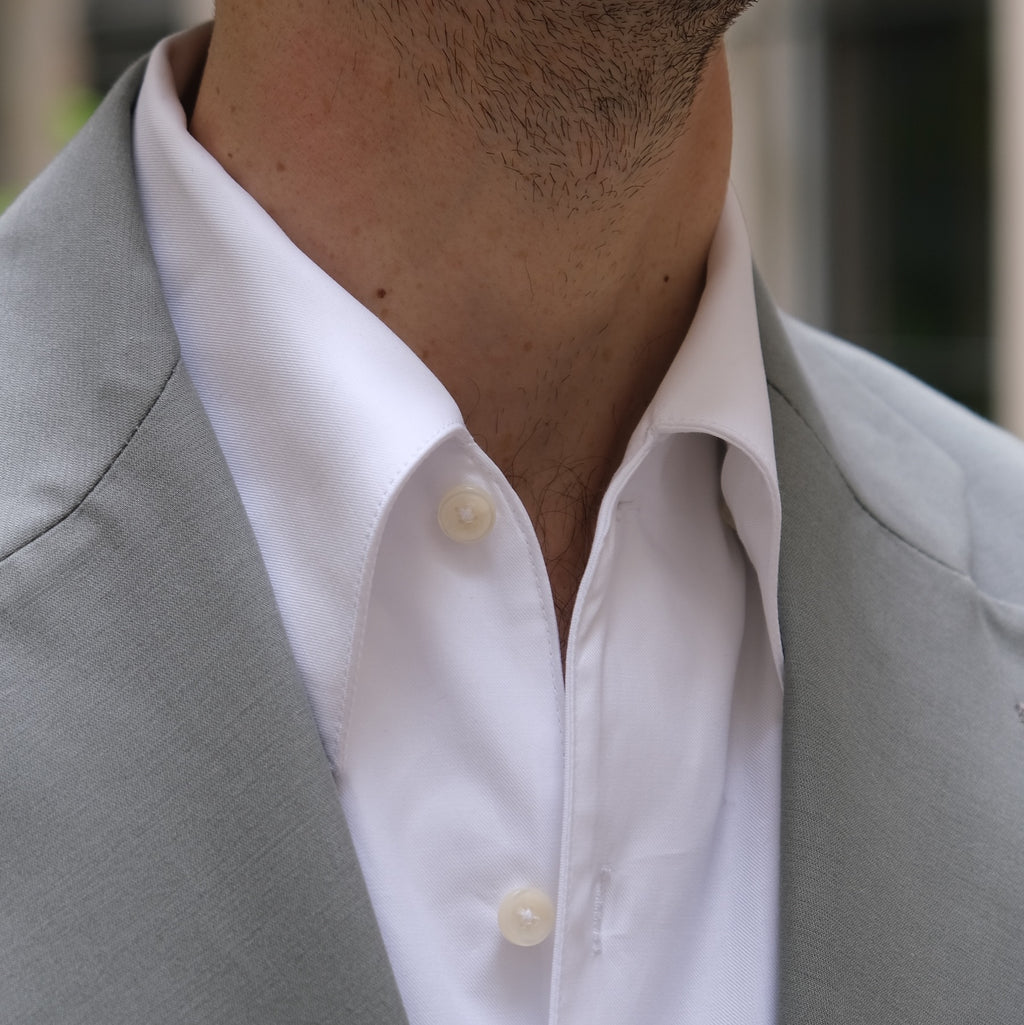 Chemise col français une pièce blanche Thomas Mason gamme Royale