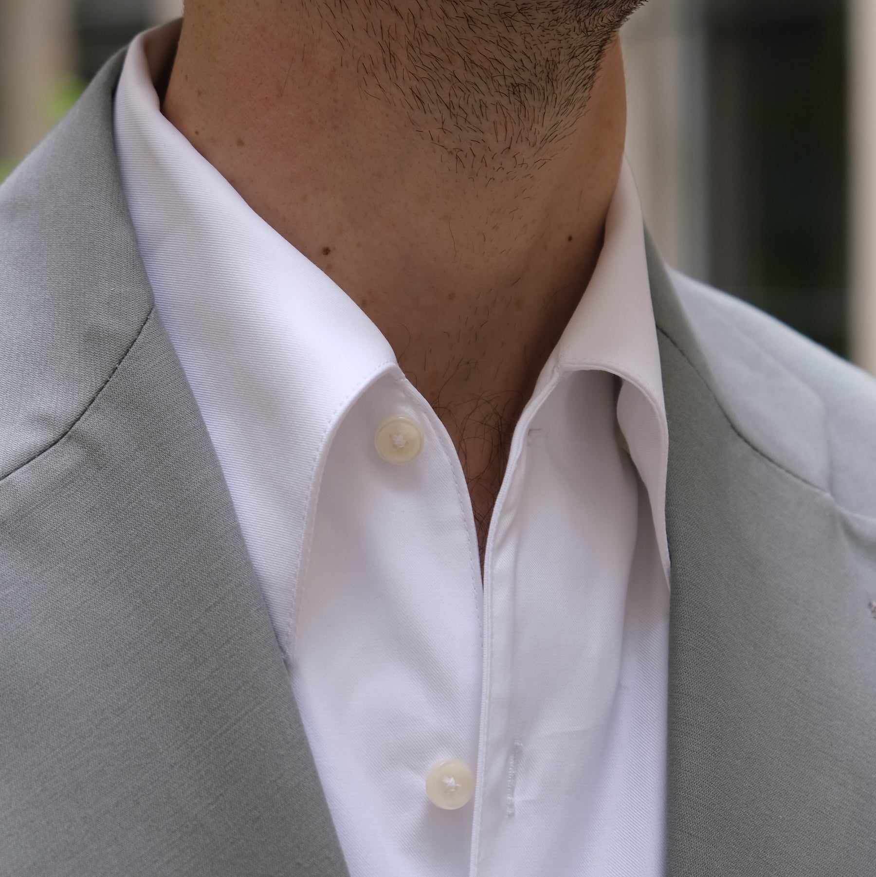 Chemise col français une pièce blanche Thomas Mason gamme Royale