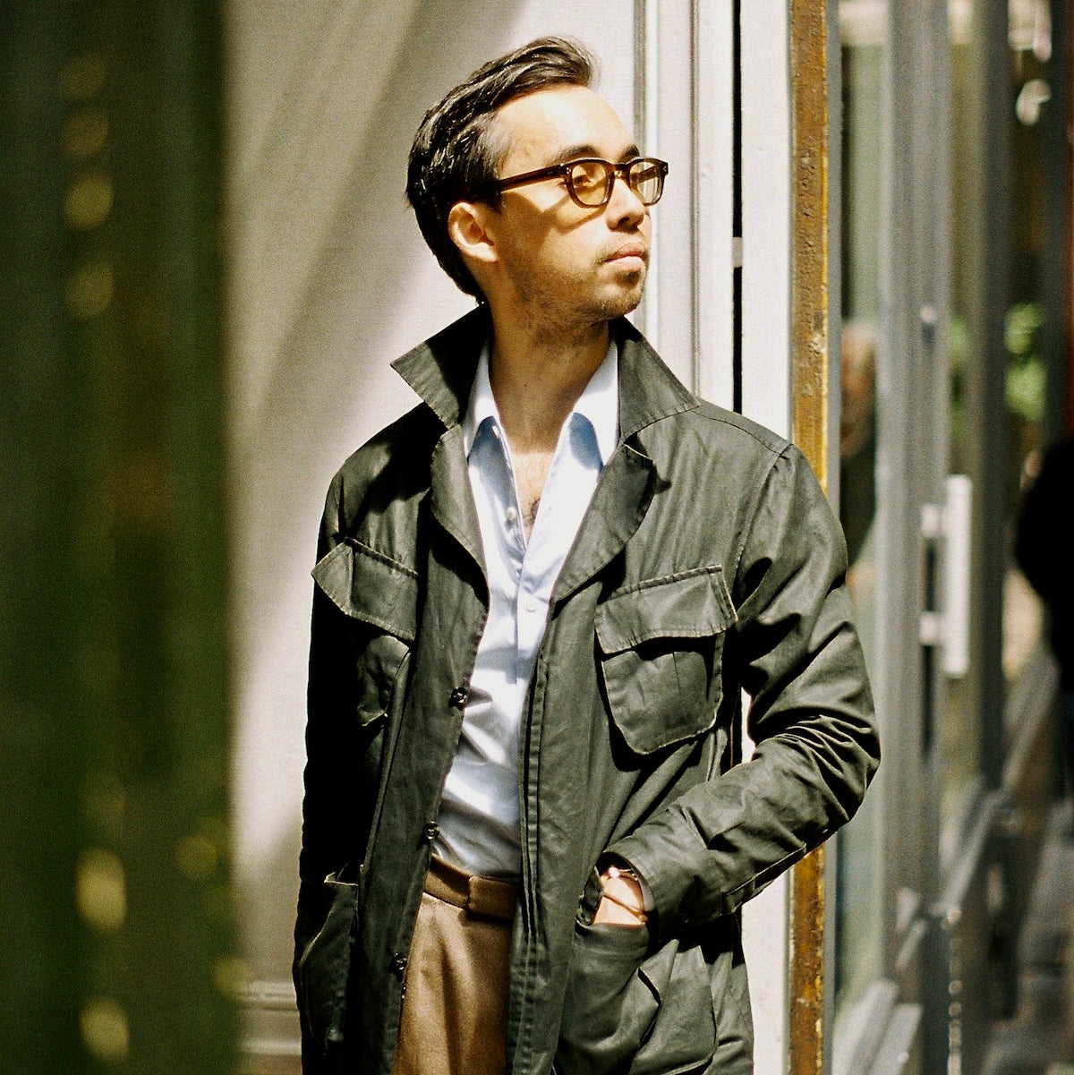 Chemise col français une pièce bleu clair Thomas Mason gamme Royale