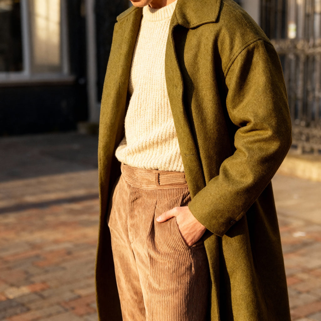 Gurkha en velours côtelé côtes moyennes Tejidos Rebes marron clair