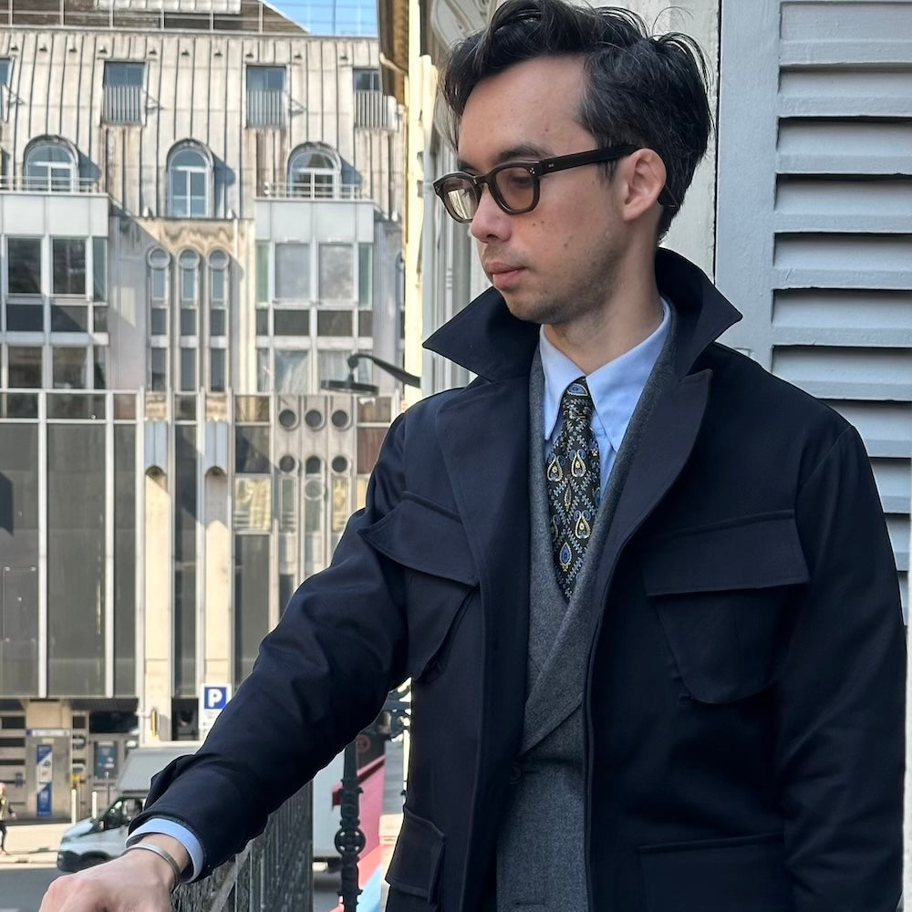 Chemise col français oxford Somelos 80/2 bleue claire (précommande)