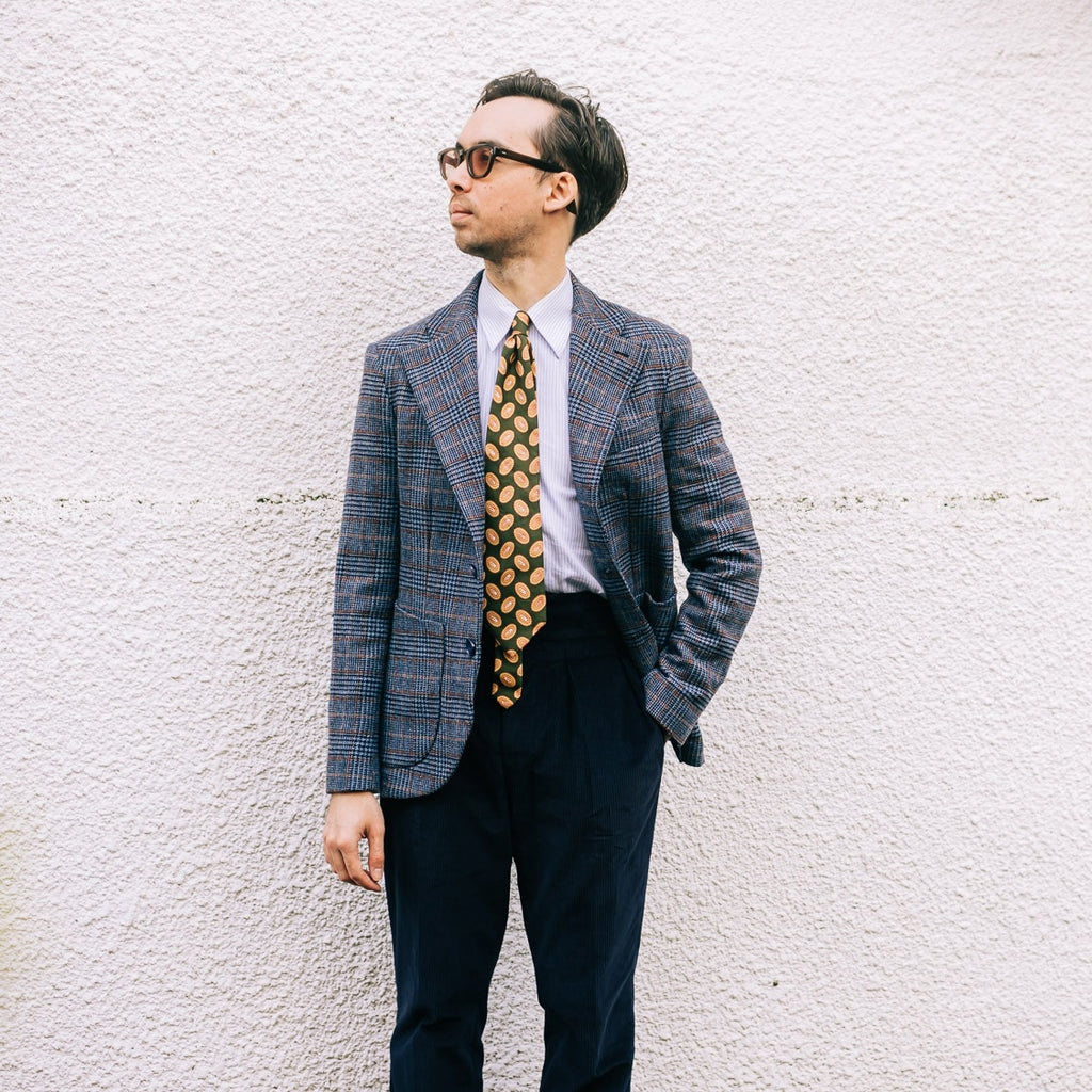 Veste cran florentin déstructurée en tweed Prince de Galles