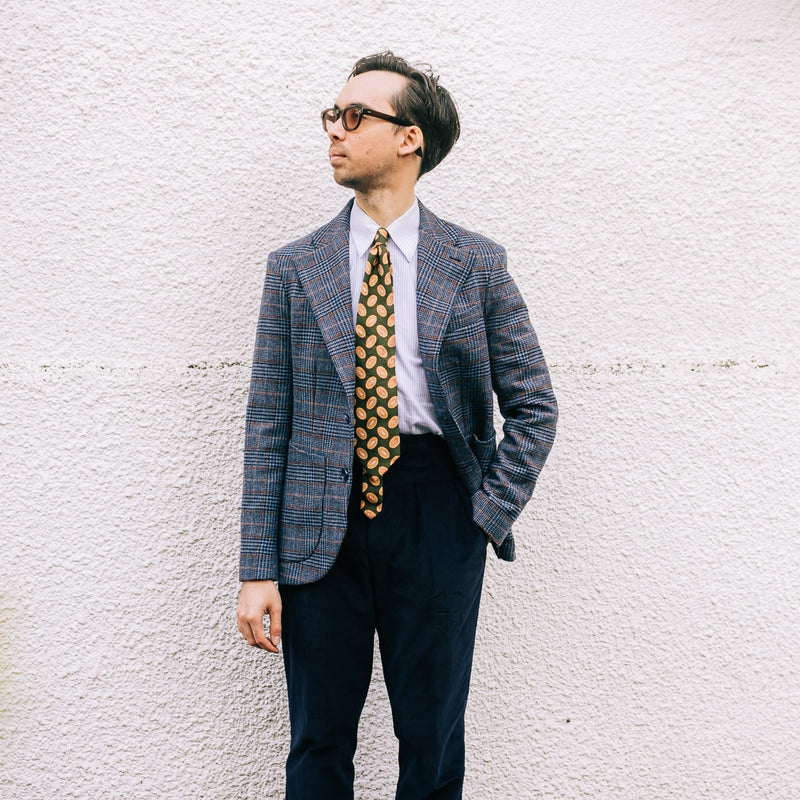 Veste cran florentin déstructurée en tweed Prince de Galles