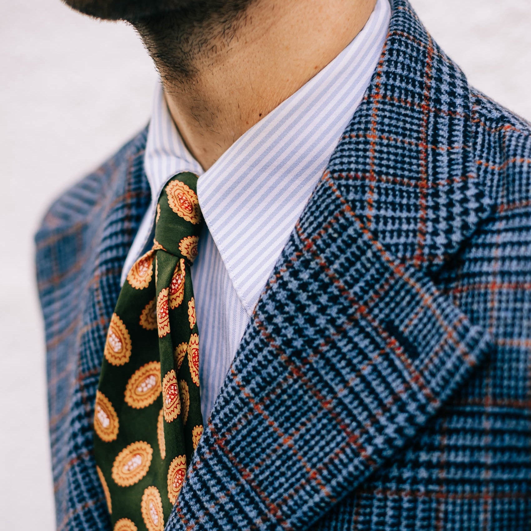 Veste cran florentin déstructurée en tweed Prince de Galles