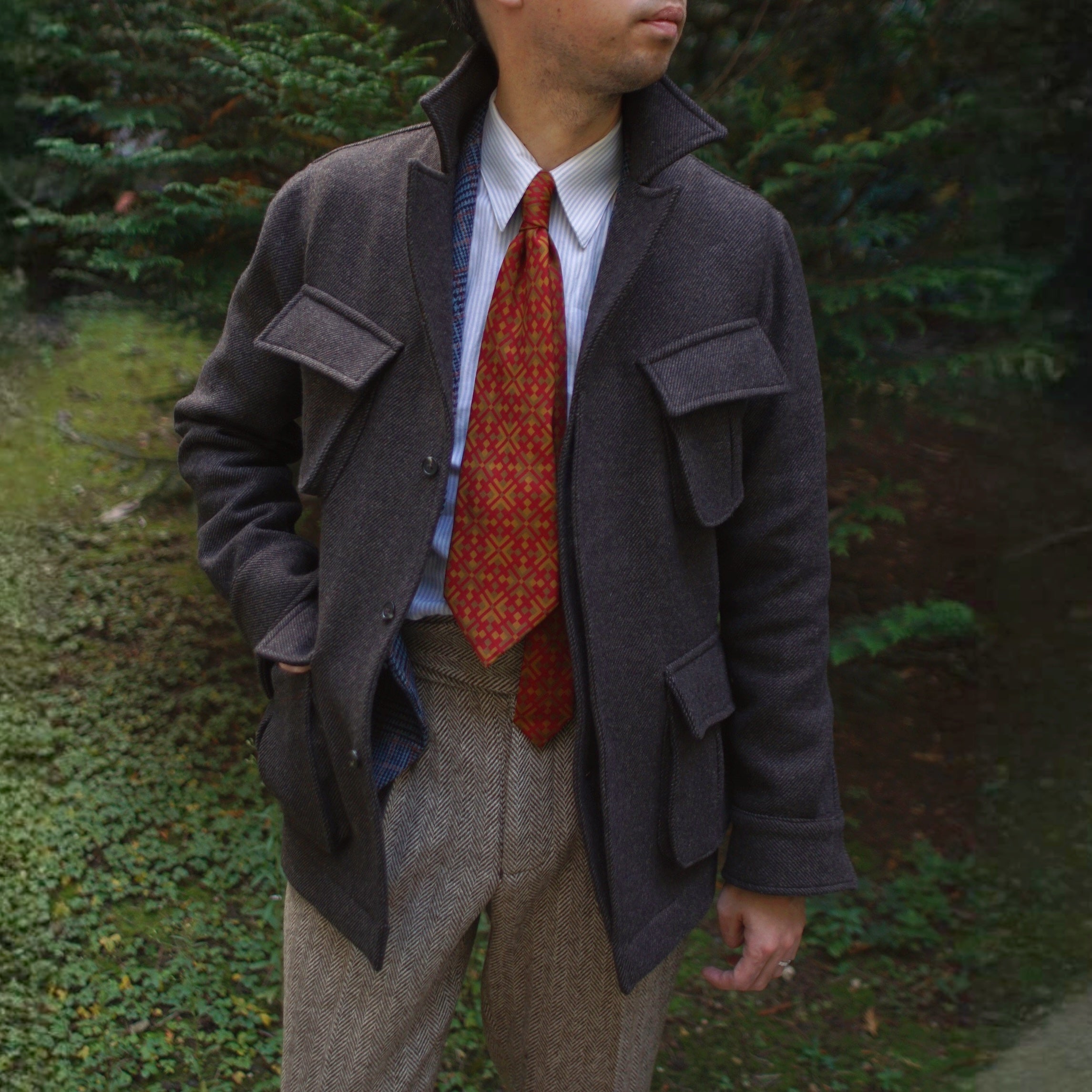 Jungle Jacket twill de laine marron