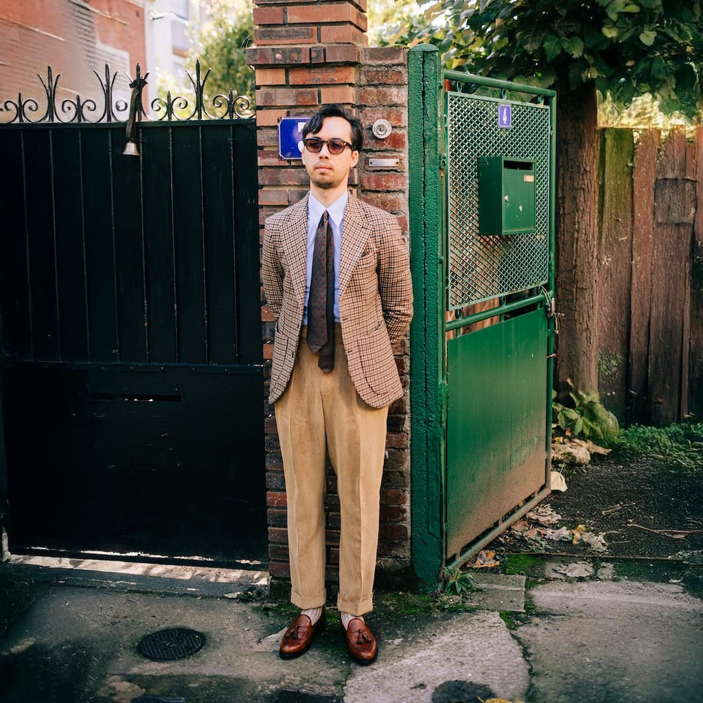 La veste cran florentin déstructurée en tweed marron