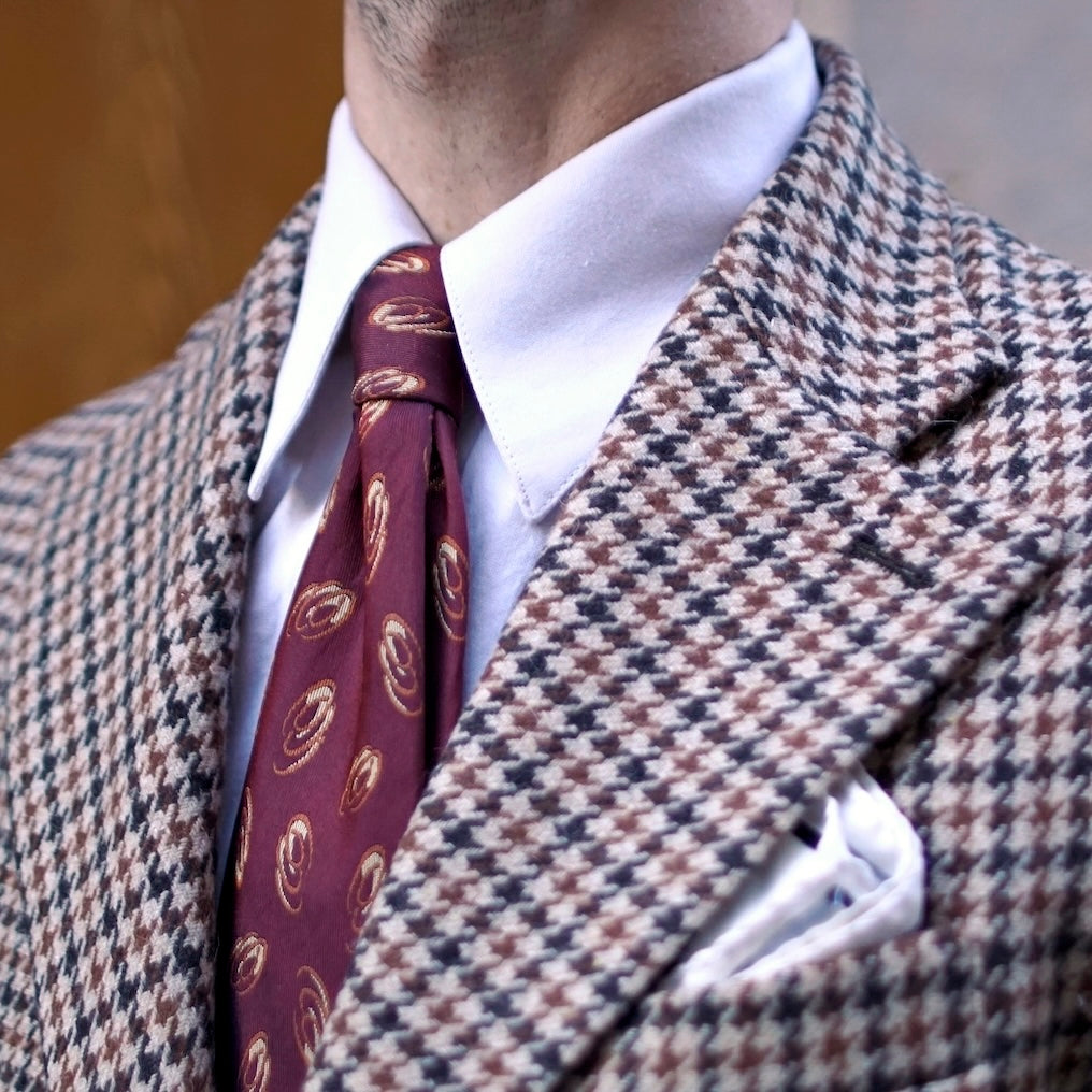 La veste cran florentin déstructurée en tweed marron