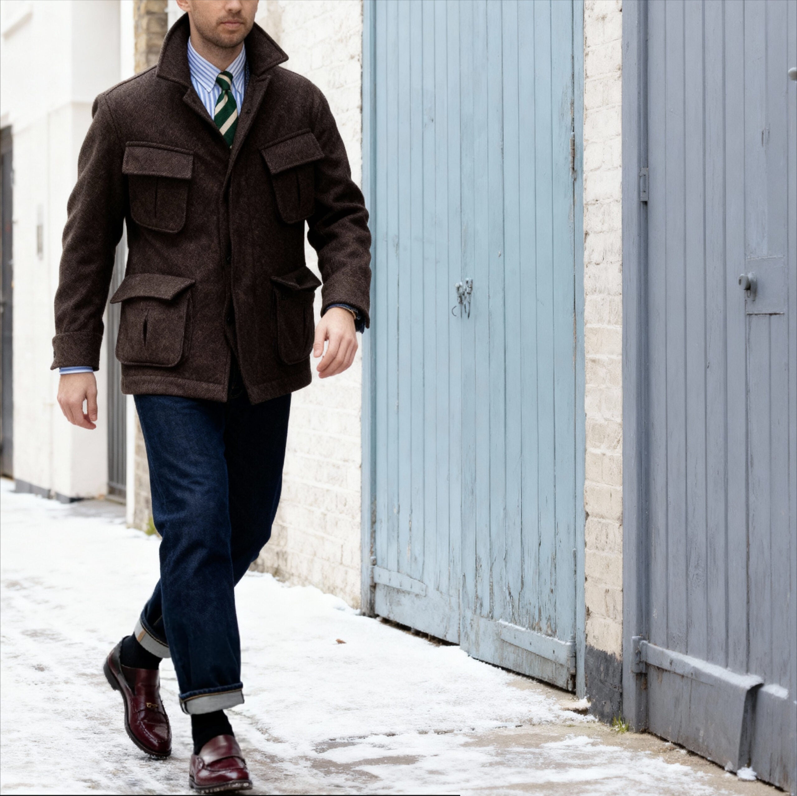 Jungle Jacket twill de laine marron