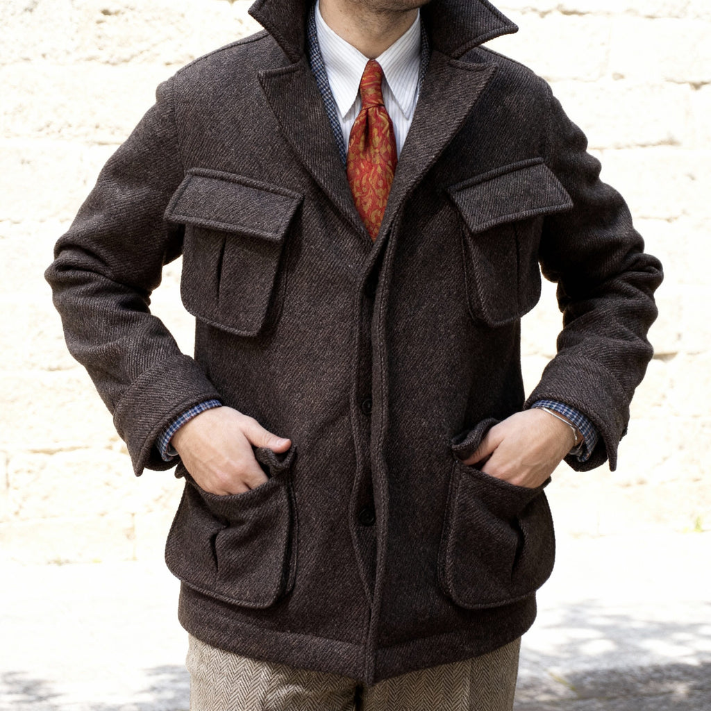 Jungle Jacket twill de laine marron