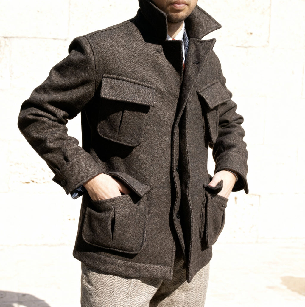 Jungle Jacket twill de laine marron