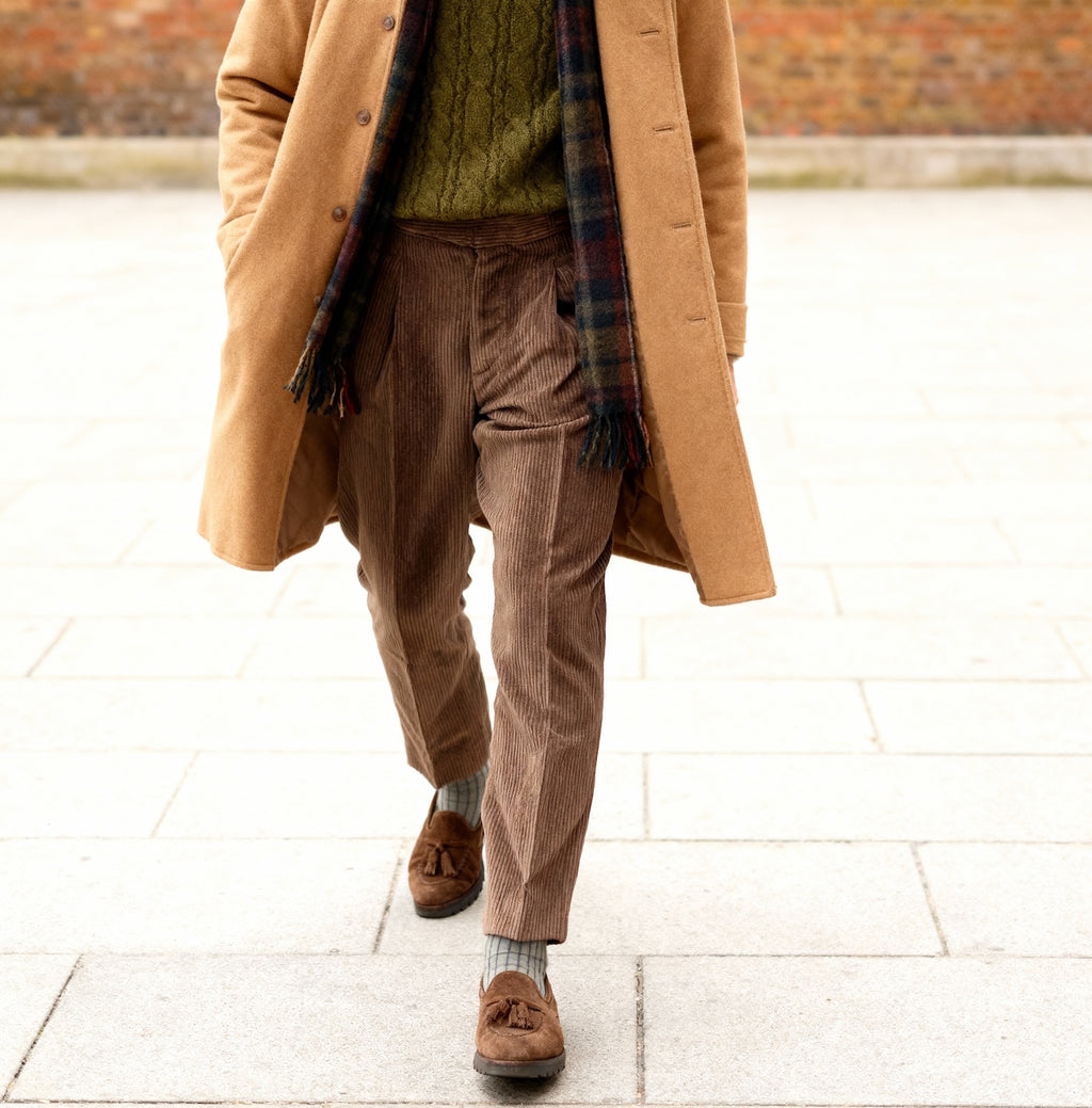 Gurkha en velours côtelé côtes moyennes Tejidos Rebes marron clair