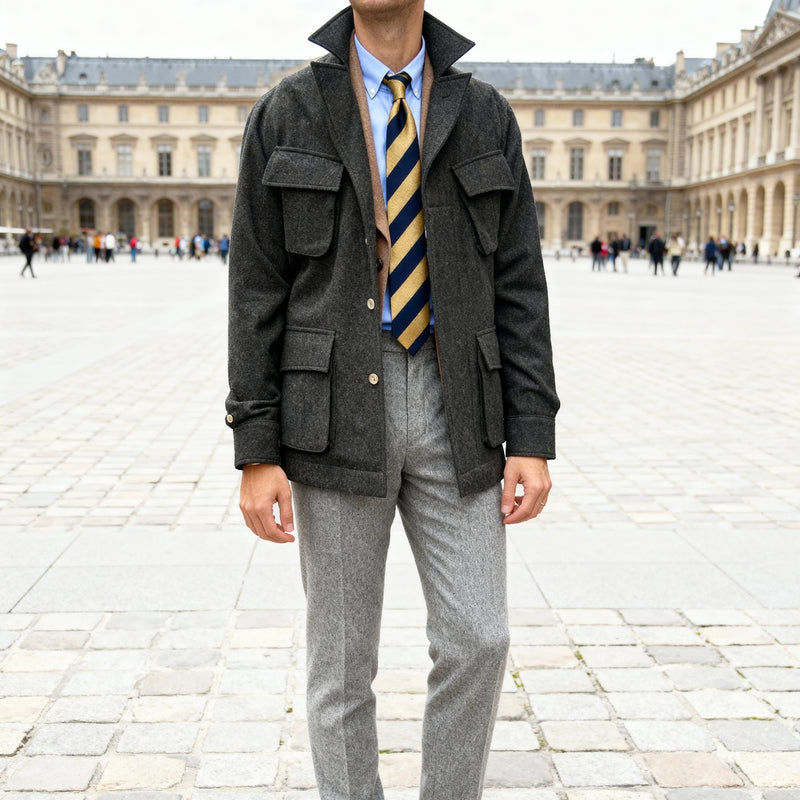 Jungle Jacket tweed de laine donegal vert forêt