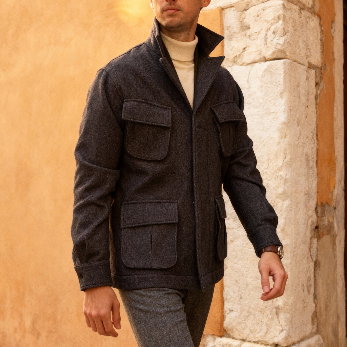 Jungle Jacket twill de laine indigo