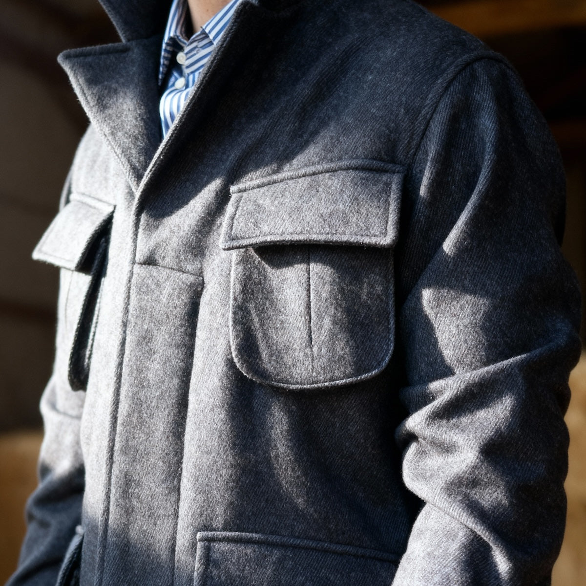 Jungle Jacket twill de laine indigo